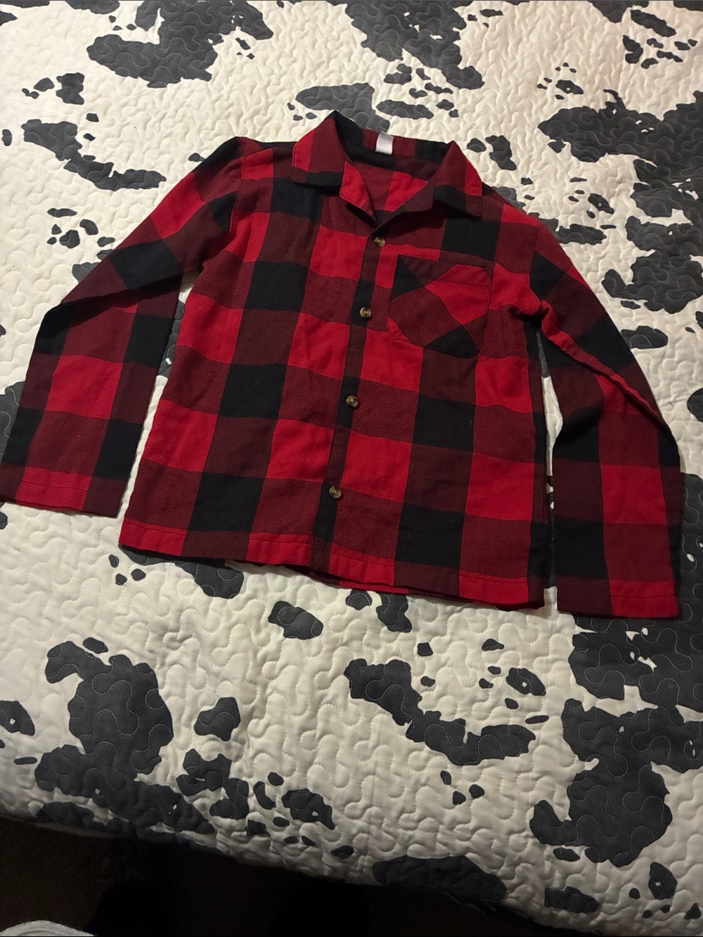 Old Navy Red and Black Buffalo Plaid Button-Down Shirt